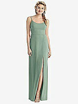 Rear View Thumbnail - Seagrass Cowl-Back Double Strap Maxi Dress with Side Slit