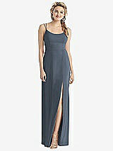 Rear View Thumbnail - Silverstone Cowl-Back Double Strap Maxi Dress with Side Slit