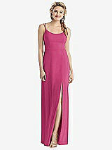 Rear View Thumbnail - Tea Rose Cowl-Back Double Strap Maxi Dress with Side Slit