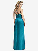 Rear View Thumbnail - Oasis Pleated Skirt Satin Maxi Dress with Pockets