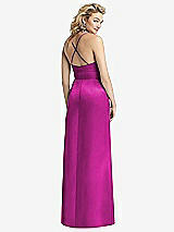 Rear View Thumbnail - American Beauty Pleated Skirt Satin Maxi Dress with Pockets
