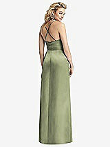 Rear View Thumbnail - Kiwi Pleated Skirt Satin Maxi Dress with Pockets