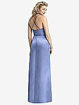 Rear View Thumbnail - Periwinkle - PANTONE Serenity Pleated Skirt Satin Maxi Dress with Pockets