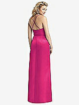 Rear View Thumbnail - Think Pink Pleated Skirt Satin Maxi Dress with Pockets