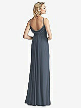 Front View Thumbnail - Silverstone Shirred Sash Cowl-Back Chiffon Trumpet Gown