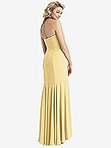 Rear View Thumbnail - Buttercup Strapless Sheer Crepe High-Low Dress