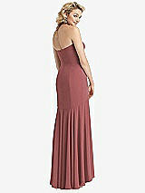Rear View Thumbnail - English Rose Strapless Sheer Crepe High-Low Dress