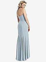 Rear View Thumbnail - Mist Strapless Sheer Crepe High-Low Dress