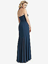 Rear View Thumbnail - Sofia Blue Strapless Sheer Crepe High-Low Dress