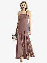Front View Thumbnail - Sienna Strapless Sheer Crepe High-Low Dress