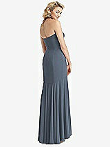 Rear View Thumbnail - Silverstone Strapless Sheer Crepe High-Low Dress