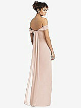 Rear View Thumbnail - Cameo Draped Off-the-Shoulder Maxi Dress with Shirred Streamer