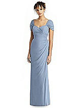 Alt View 1 Thumbnail - Cloudy Draped Off-the-Shoulder Maxi Dress with Shirred Streamer