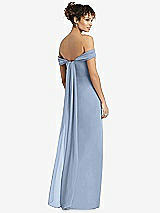 Rear View Thumbnail - Cloudy Draped Off-the-Shoulder Maxi Dress with Shirred Streamer