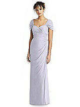 Alt View 1 Thumbnail - Silver Dove Draped Off-the-Shoulder Maxi Dress with Shirred Streamer