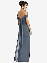 Rear View Thumbnail - Silverstone Draped Off-the-Shoulder Maxi Dress with Shirred Streamer