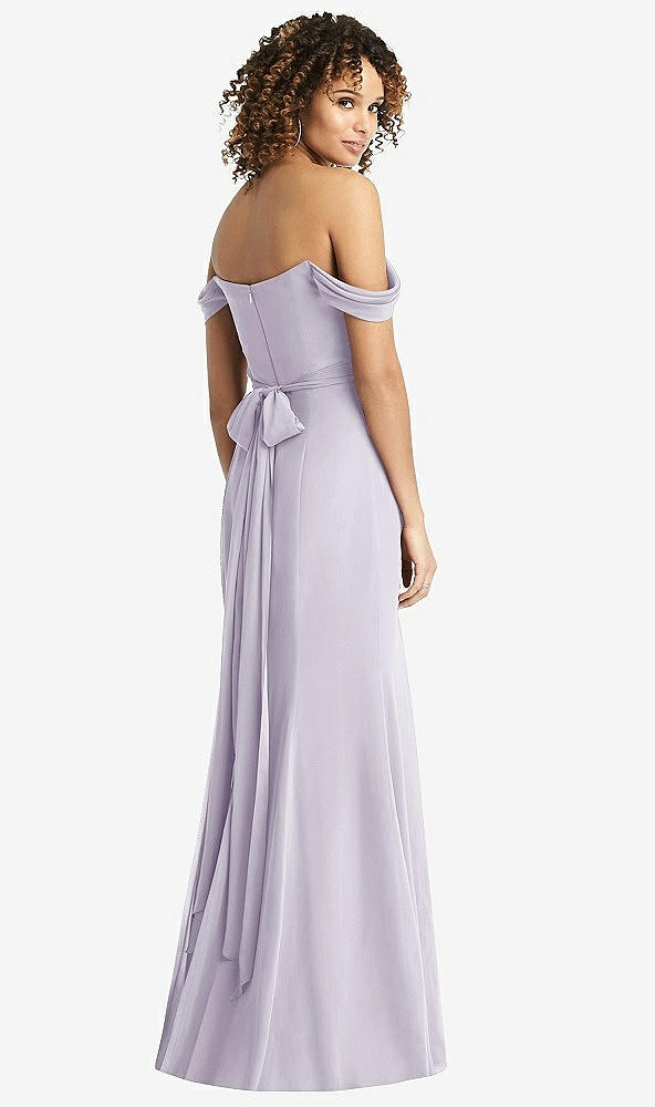 Back View - Moondance Off-the-Shoulder Criss Cross Bodice Trumpet Gown