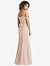 Rear View Thumbnail - Cameo Off-the-Shoulder Criss Cross Bodice Trumpet Gown