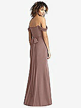 Rear View Thumbnail - Sienna Off-the-Shoulder Criss Cross Bodice Trumpet Gown