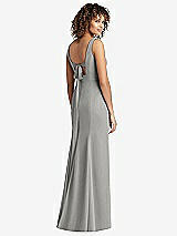 Front View Thumbnail - Chelsea Gray Sleeveless Tie Back Chiffon Trumpet Gown