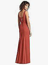 Front View Thumbnail - Amber Sunset Sleeveless Tie Back Chiffon Trumpet Gown