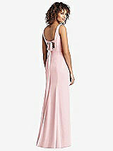 Front View Thumbnail - Ballet Pink Sleeveless Tie Back Chiffon Trumpet Gown