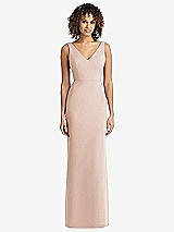 Rear View Thumbnail - Cameo Sleeveless Tie Back Chiffon Trumpet Gown