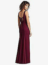 Front View Thumbnail - Cabernet Sleeveless Tie Back Chiffon Trumpet Gown