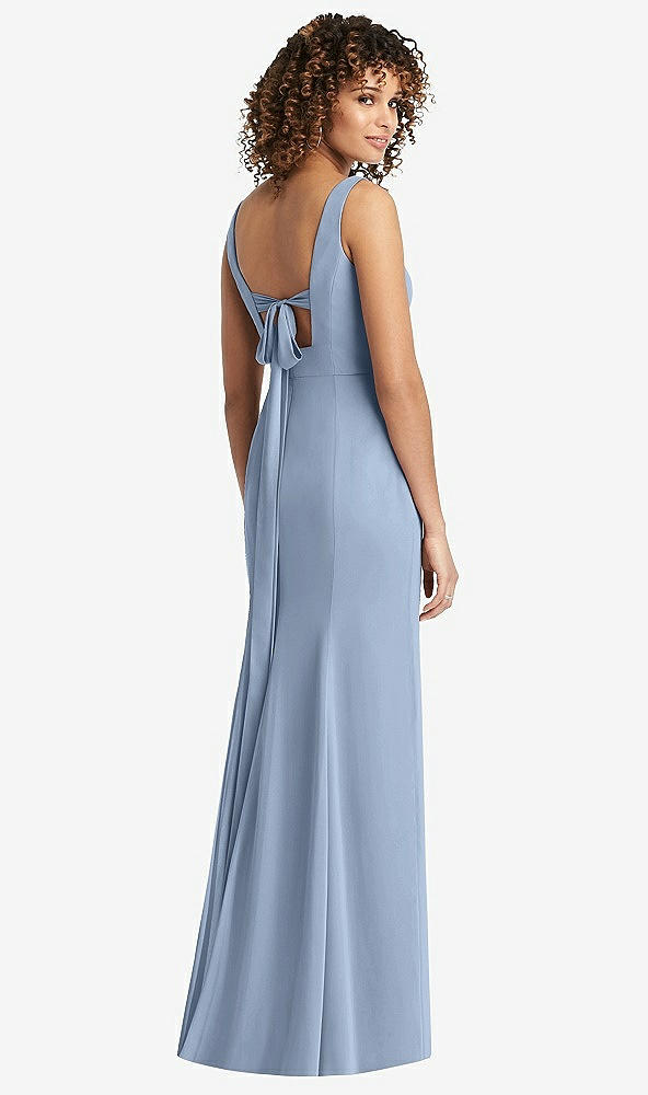 Front View - Cloudy Sleeveless Tie Back Chiffon Trumpet Gown