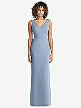 Rear View Thumbnail - Cloudy Sleeveless Tie Back Chiffon Trumpet Gown