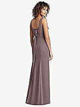 Front View Thumbnail - French Truffle Sleeveless Tie Back Chiffon Trumpet Gown