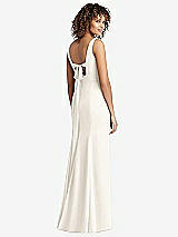Front View Thumbnail - Ivory Sleeveless Tie Back Chiffon Trumpet Gown