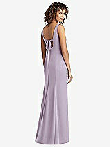 Front View Thumbnail - Lilac Haze Sleeveless Tie Back Chiffon Trumpet Gown