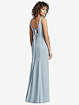 Front View Thumbnail - Mist Sleeveless Tie Back Chiffon Trumpet Gown