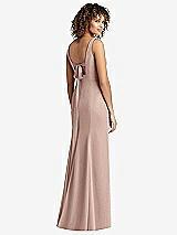 Front View Thumbnail - Neu Nude Sleeveless Tie Back Chiffon Trumpet Gown