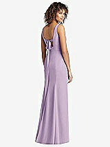 Front View Thumbnail - Pale Purple Sleeveless Tie Back Chiffon Trumpet Gown