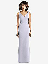 Rear View Thumbnail - Silver Dove Sleeveless Tie Back Chiffon Trumpet Gown