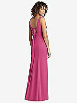 Front View Thumbnail - Tea Rose Sleeveless Tie Back Chiffon Trumpet Gown
