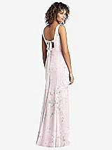 Front View Thumbnail - Watercolor Print Sleeveless Tie Back Chiffon Trumpet Gown