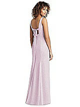 Rear View Thumbnail - Suede Rose Silver Shimmer V-Neck Trumpet Dress with Back Tie