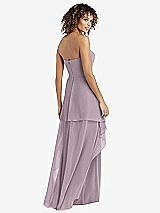 Rear View Thumbnail - Lilac Dusk Strapless Chiffon Dress with Skirt Overlay