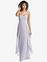 Front View Thumbnail - Moondance Strapless Chiffon Dress with Skirt Overlay