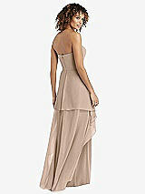 Rear View Thumbnail - Topaz Strapless Chiffon Dress with Skirt Overlay