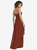 Rear View Thumbnail - Auburn Moon Strapless Chiffon Dress with Skirt Overlay