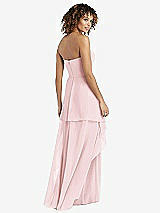 Rear View Thumbnail - Ballet Pink Strapless Chiffon Dress with Skirt Overlay
