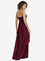 Rear View Thumbnail - Cabernet Strapless Chiffon Dress with Skirt Overlay