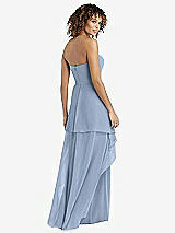 Rear View Thumbnail - Cloudy Strapless Chiffon Dress with Skirt Overlay
