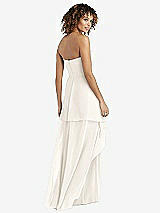Rear View Thumbnail - Ivory Strapless Chiffon Dress with Skirt Overlay