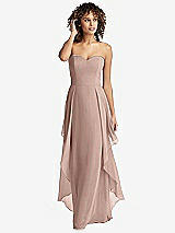 Front View Thumbnail - Neu Nude Strapless Chiffon Dress with Skirt Overlay