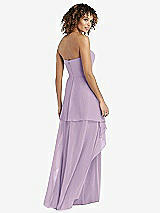 Rear View Thumbnail - Pale Purple Strapless Chiffon Dress with Skirt Overlay